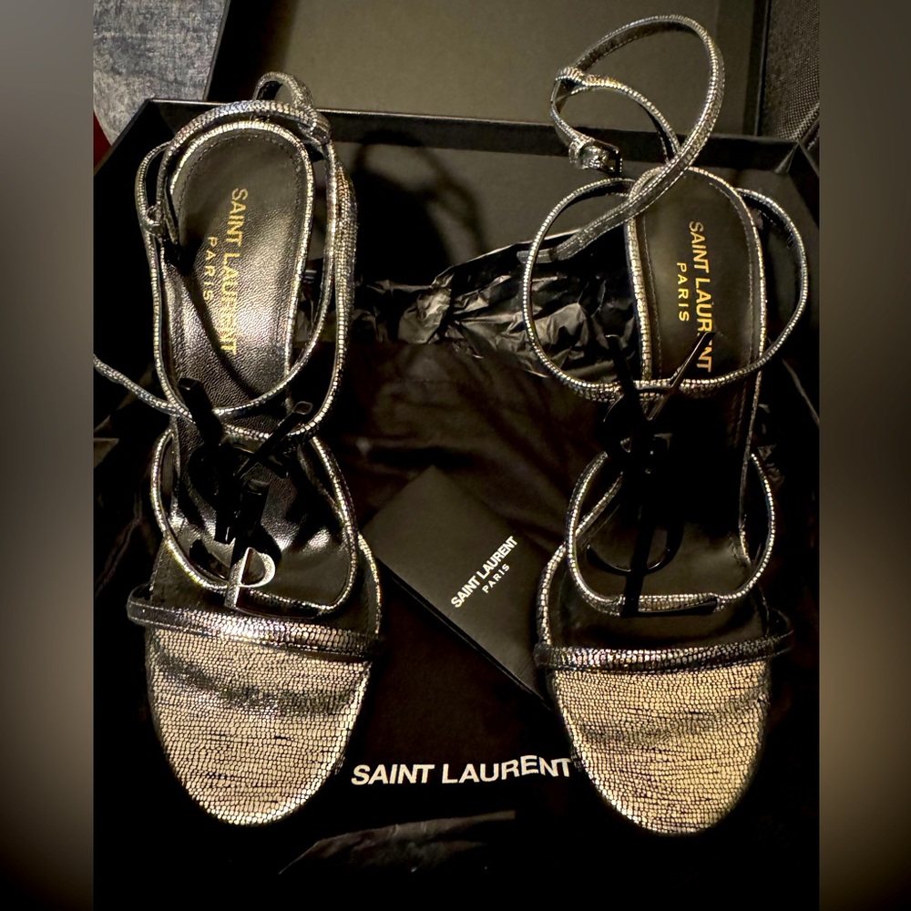Saint Laurent Silver Women's Sandals